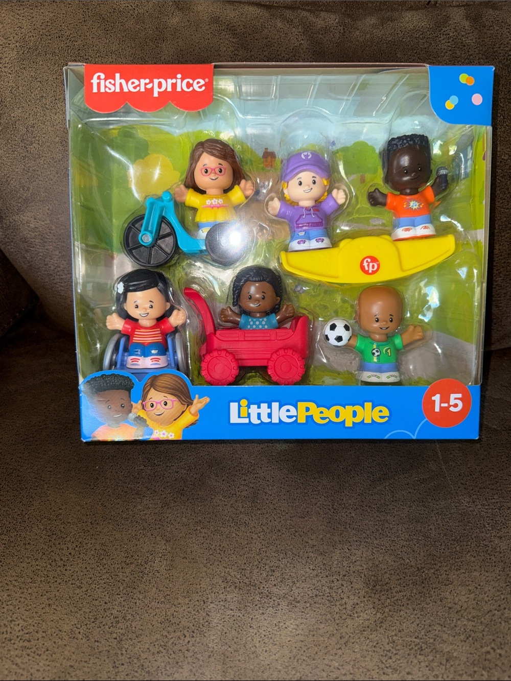 Fisher-Price Little People 6 Figure Pack with trike, wagon, & wheelchair